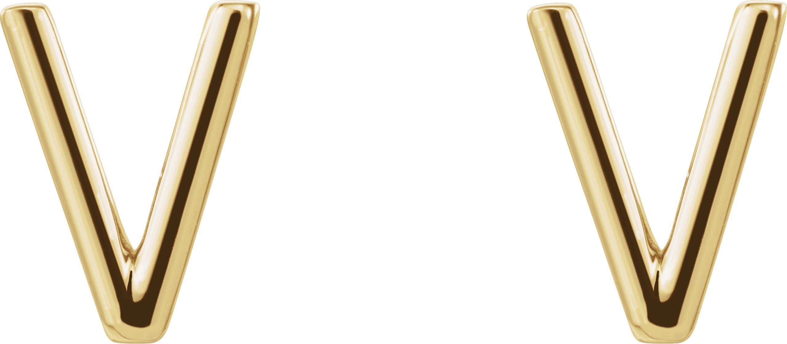14K Rose "A" Initial Earrings  