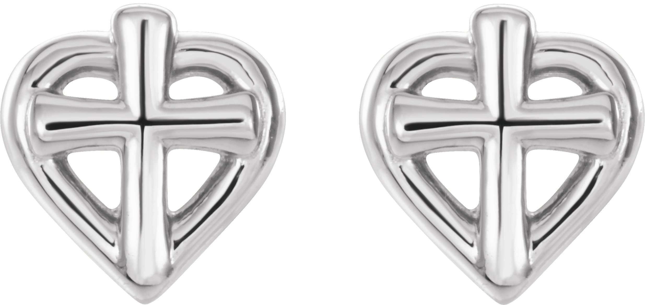 Youth Cross & Heart Earrings view 2