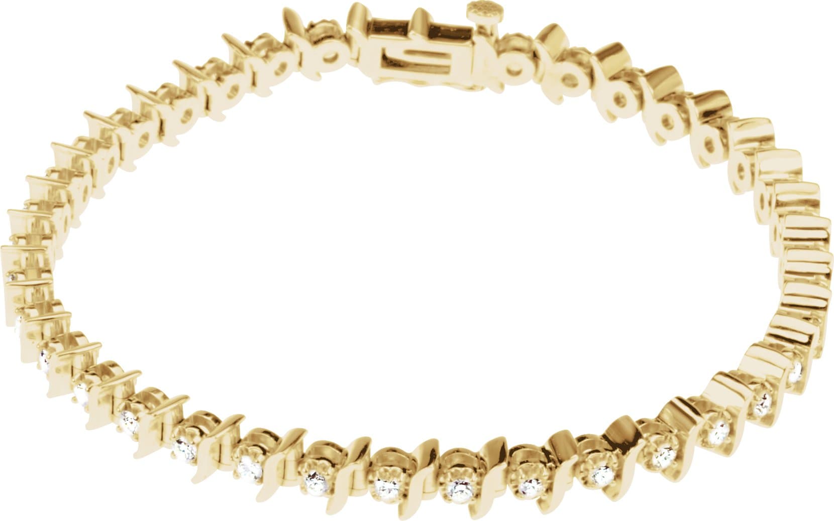 14K White 1 1/2 CTW Natural Diamond Line 7 1/4" Bracelet