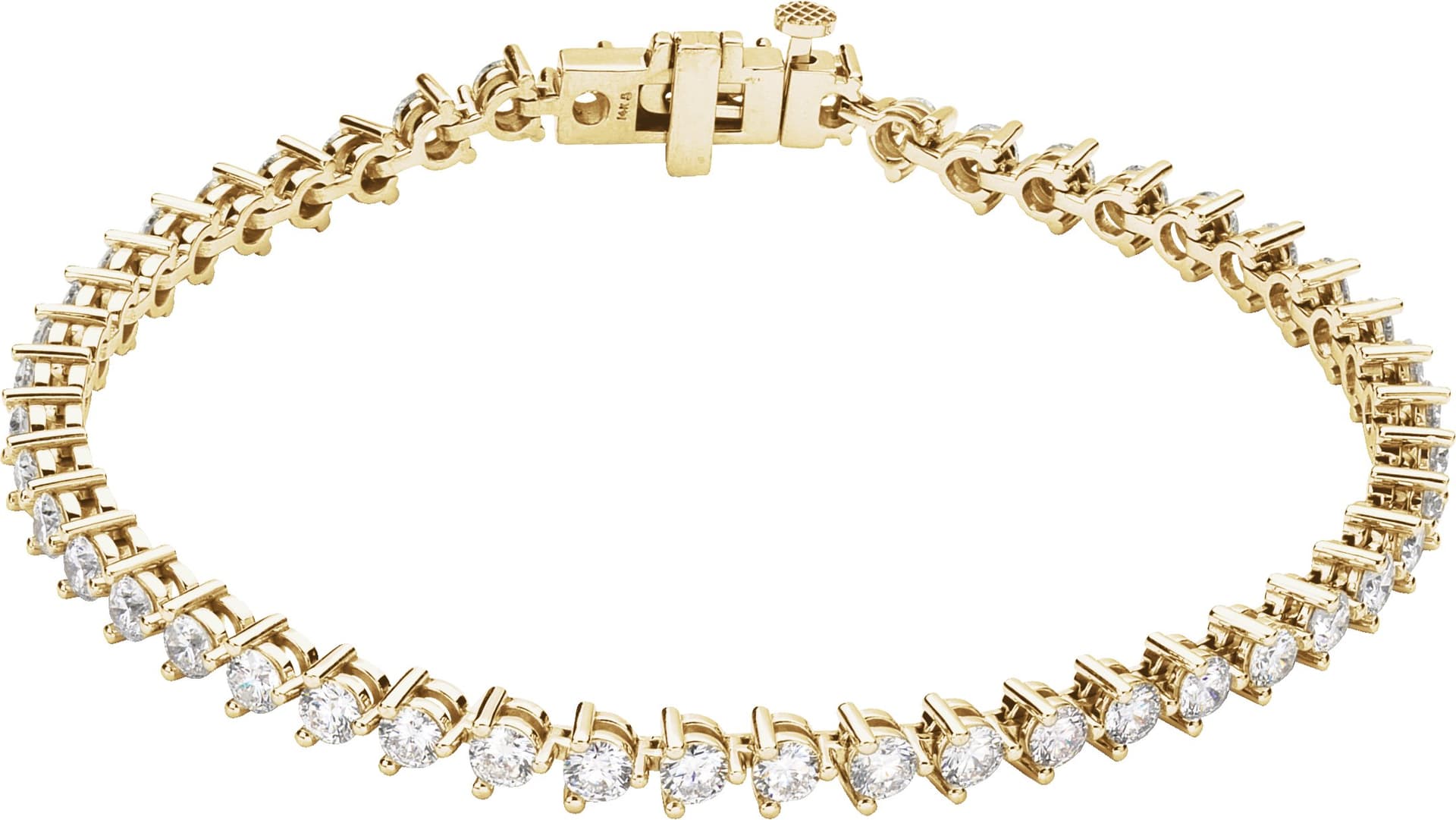 14K Yellow Gold 4 3/4 CTW Natural Diamond Line 7 1/4" Bracelet
