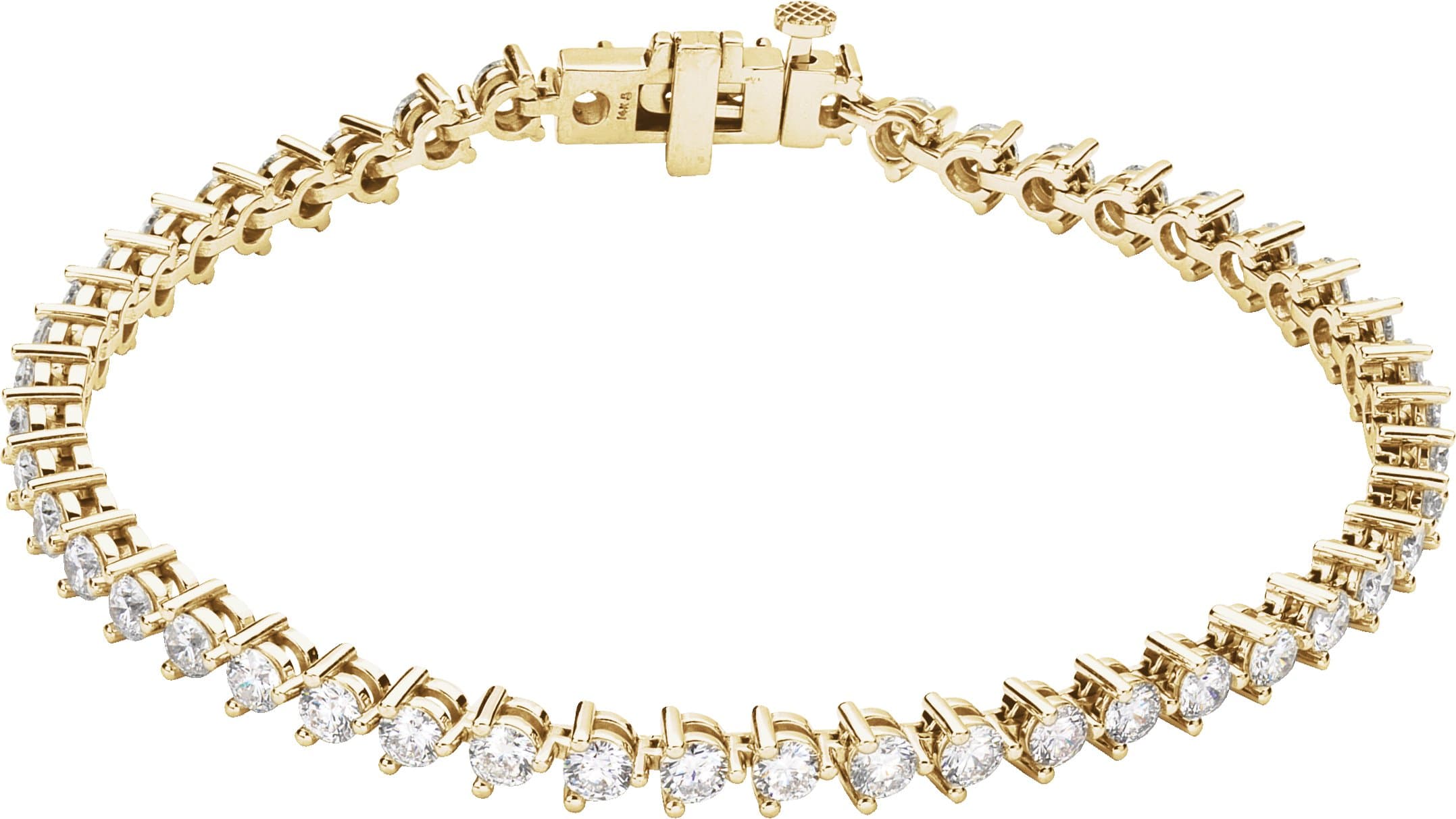 14K Yellow Gold 4 3/4 CTW Natural Diamond Line 7 1/4" Bracelet