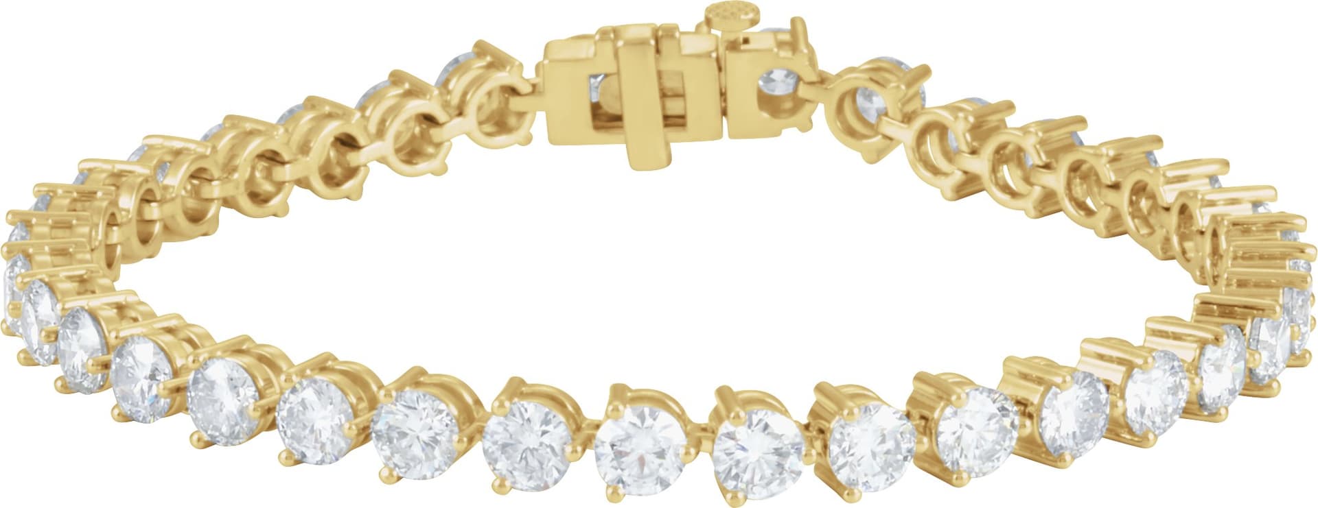 18K White 12 CTW Natural Diamond Line 7 1/4 Bracelet