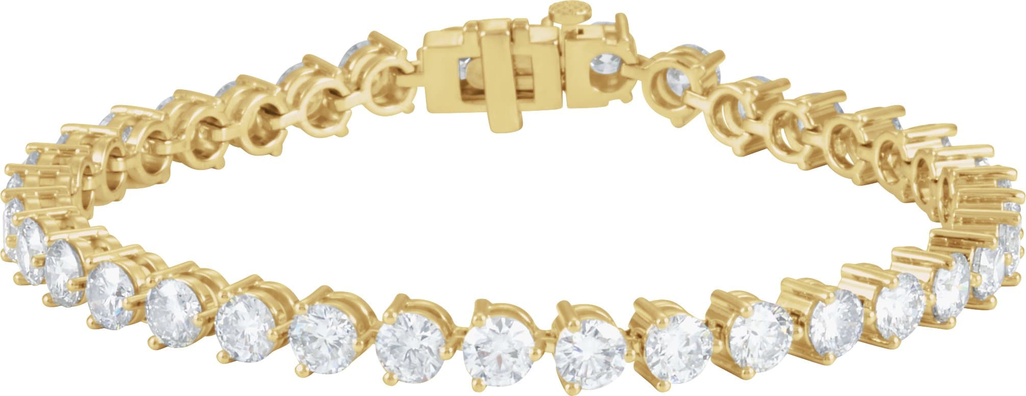 18K White 12 CTW Natural Diamond Line 7 1/4 Bracelet
