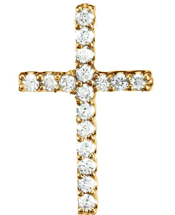 14K Rose .06 CTW Lab-Grown Diamond Petite Cross Pendant