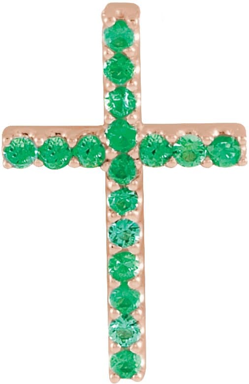 14K Yellow Gold .08 CTW Natural Diamond Cross Pendant
