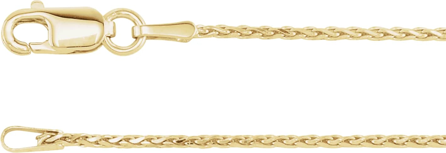 1.05 mm Diamond-Cut Wheat Chain, view 3