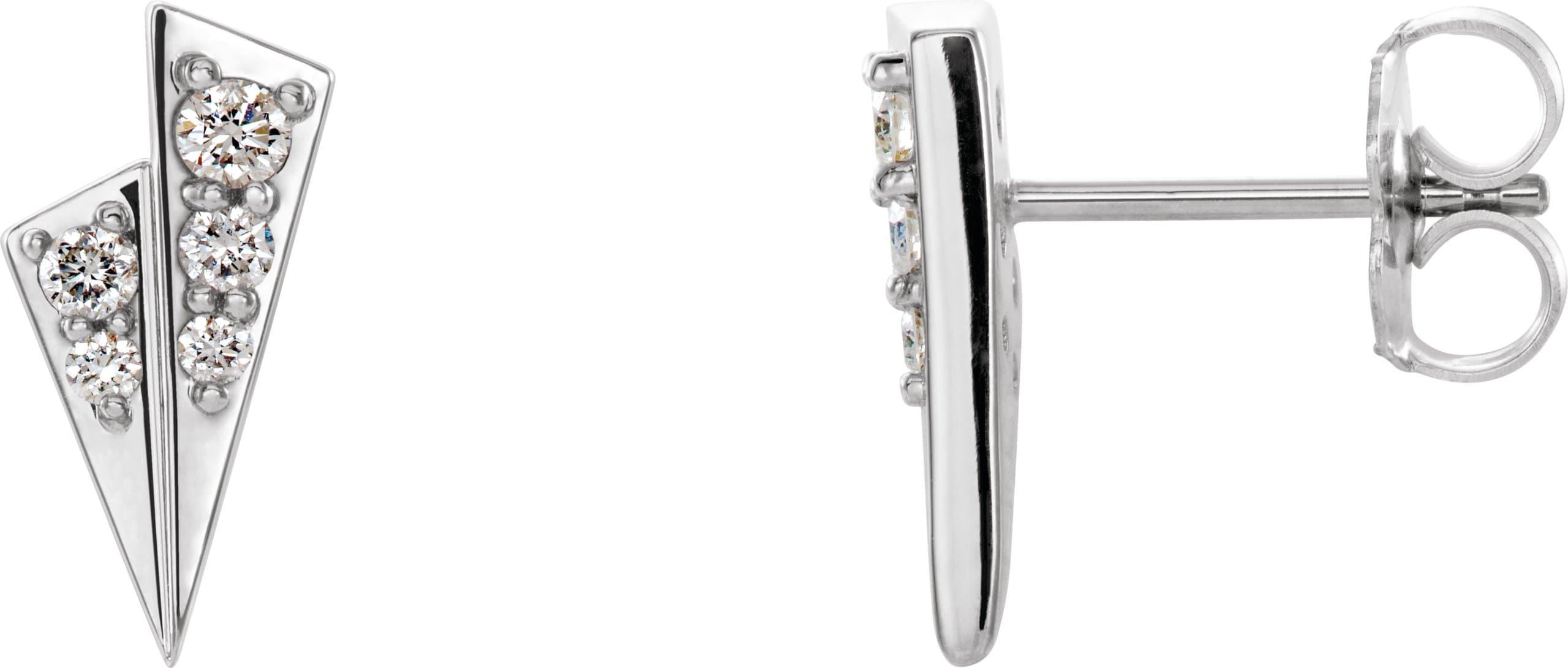 Platinum 1/6 CTW Natural Diamond Geometric Earrings