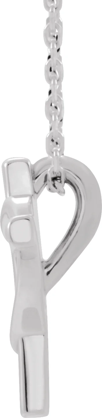 Youth Cross with Heart Necklace, view 3