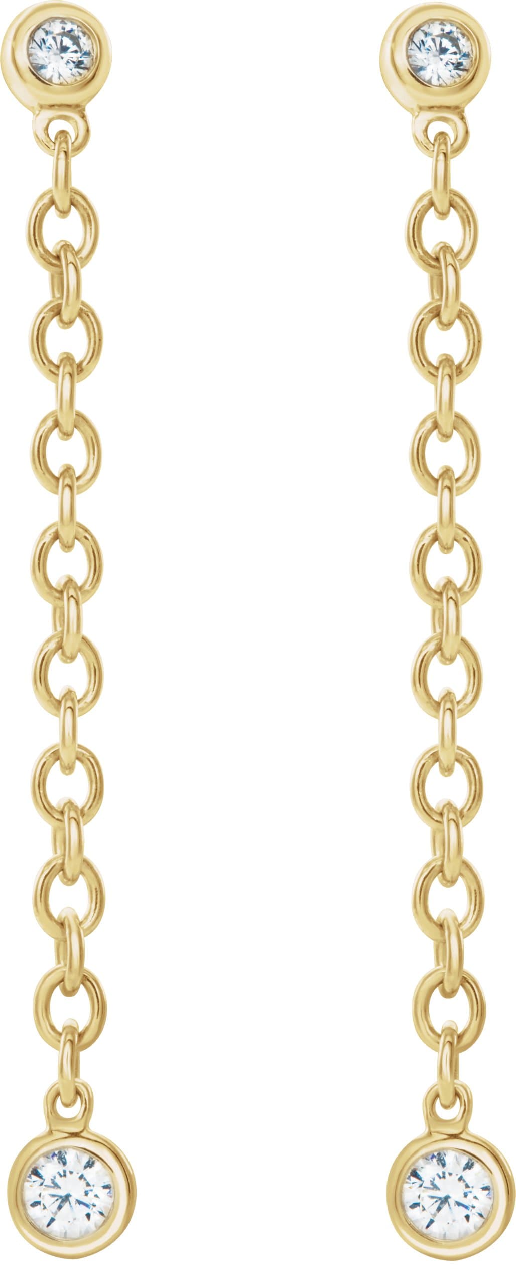 Bezel-Set Chain Earrings view 2