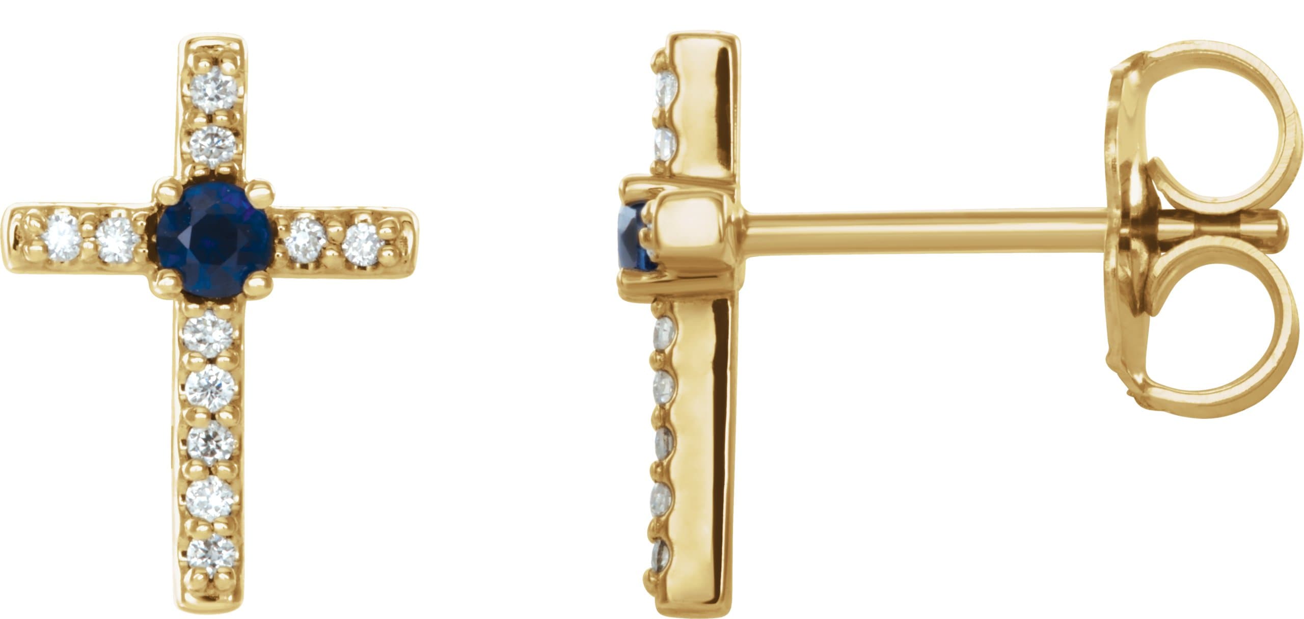 14K Rose 1/10 CTW Natural Diamond Cross Earrings