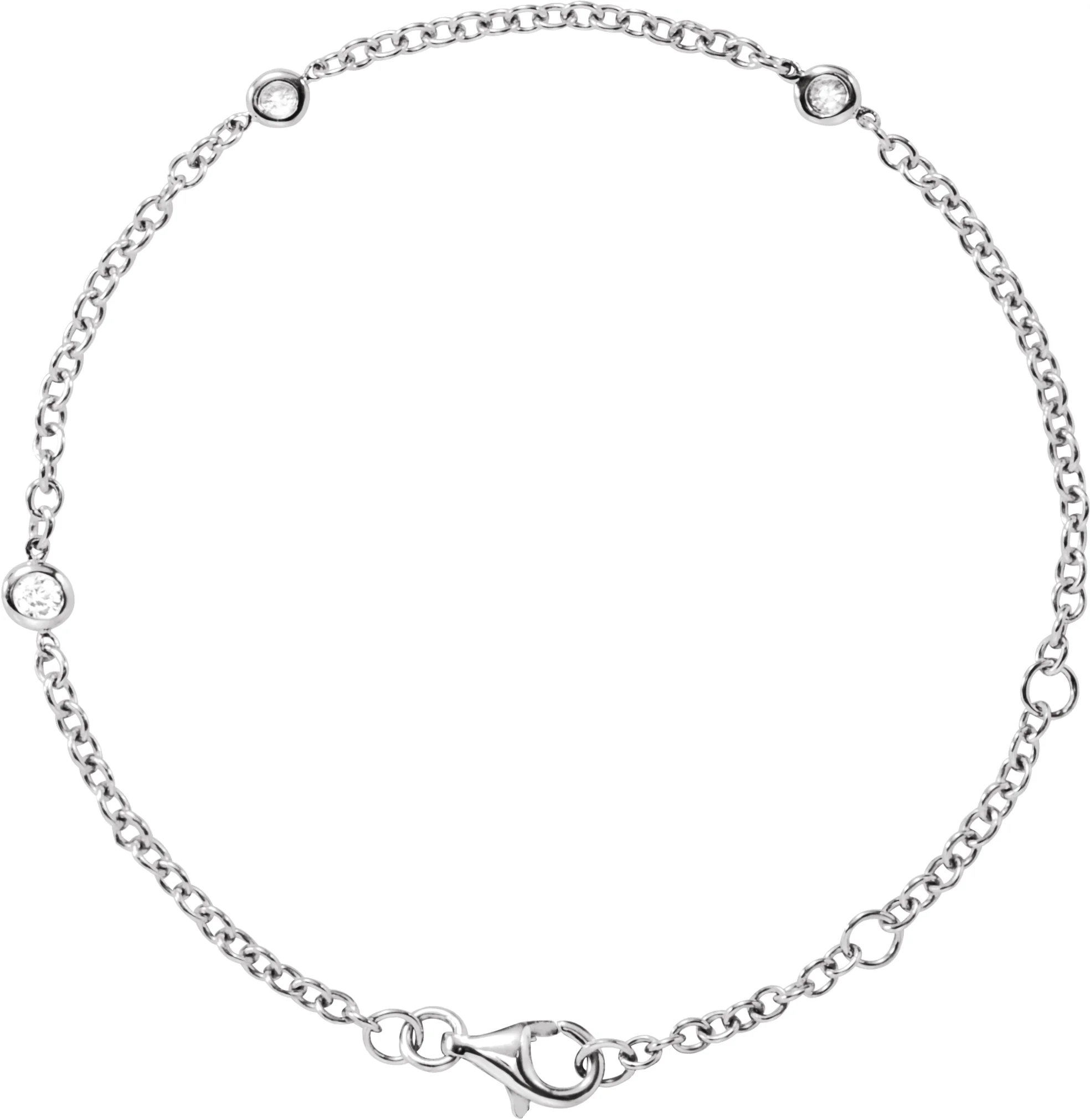Bezel-Set Station Bracelet, view 4