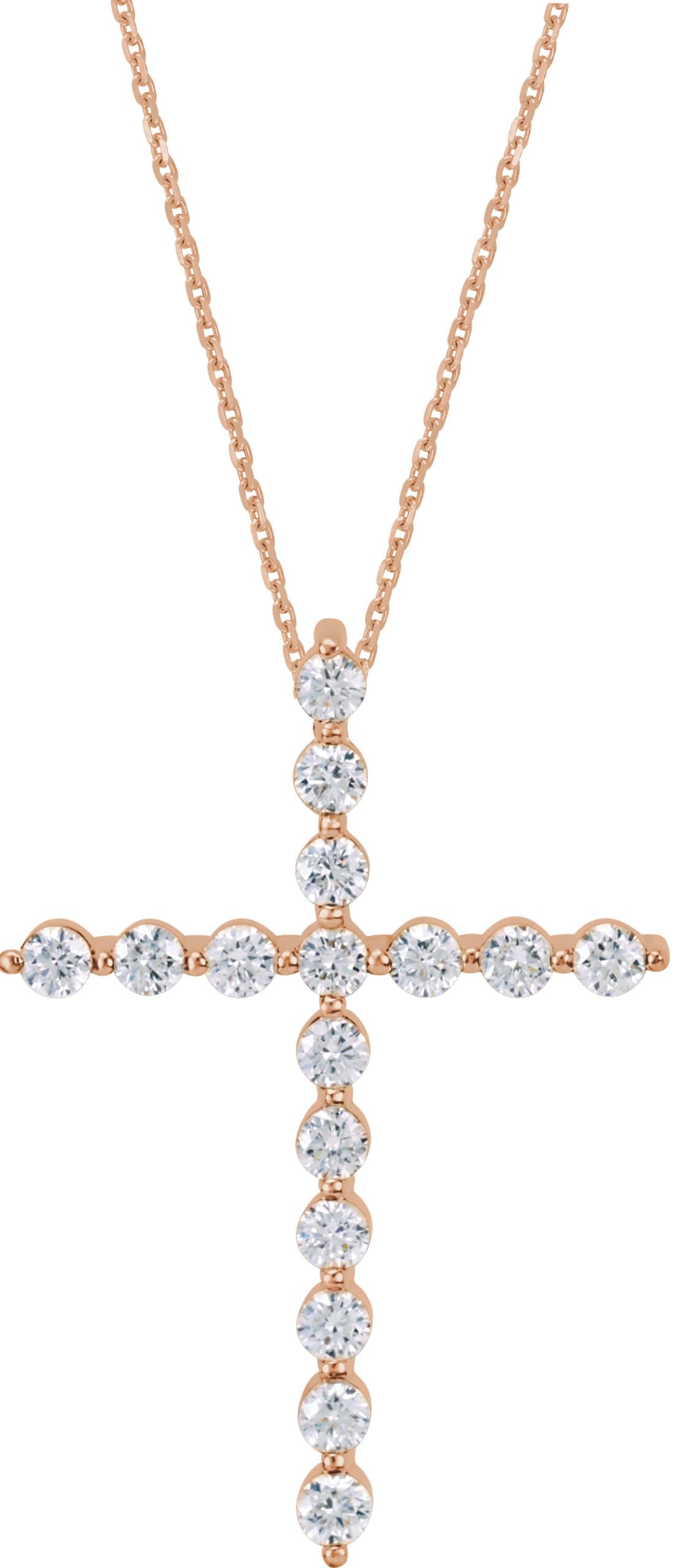 Platinum 1/2 CTW Natural Diamond Cross Pendant