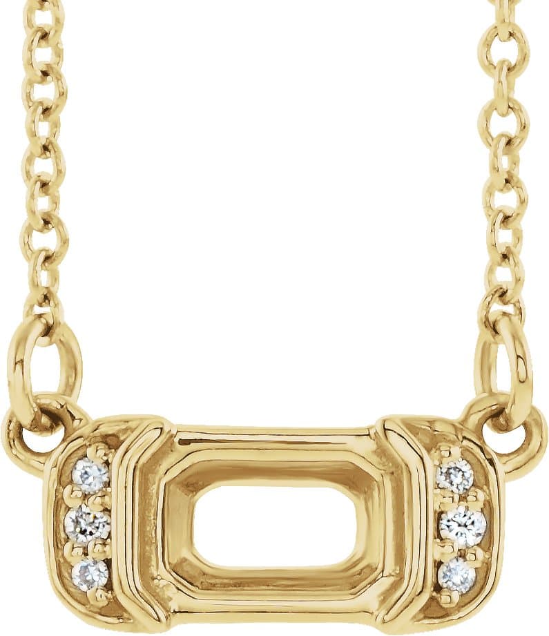 14K Yellow Gold 1 CTW Natural Diamond Necklace Center
