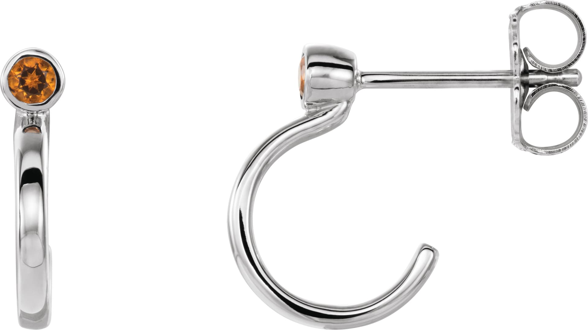 14K Rose  0.06 CTW Natural Diamond Huggie J-Hoop Earring