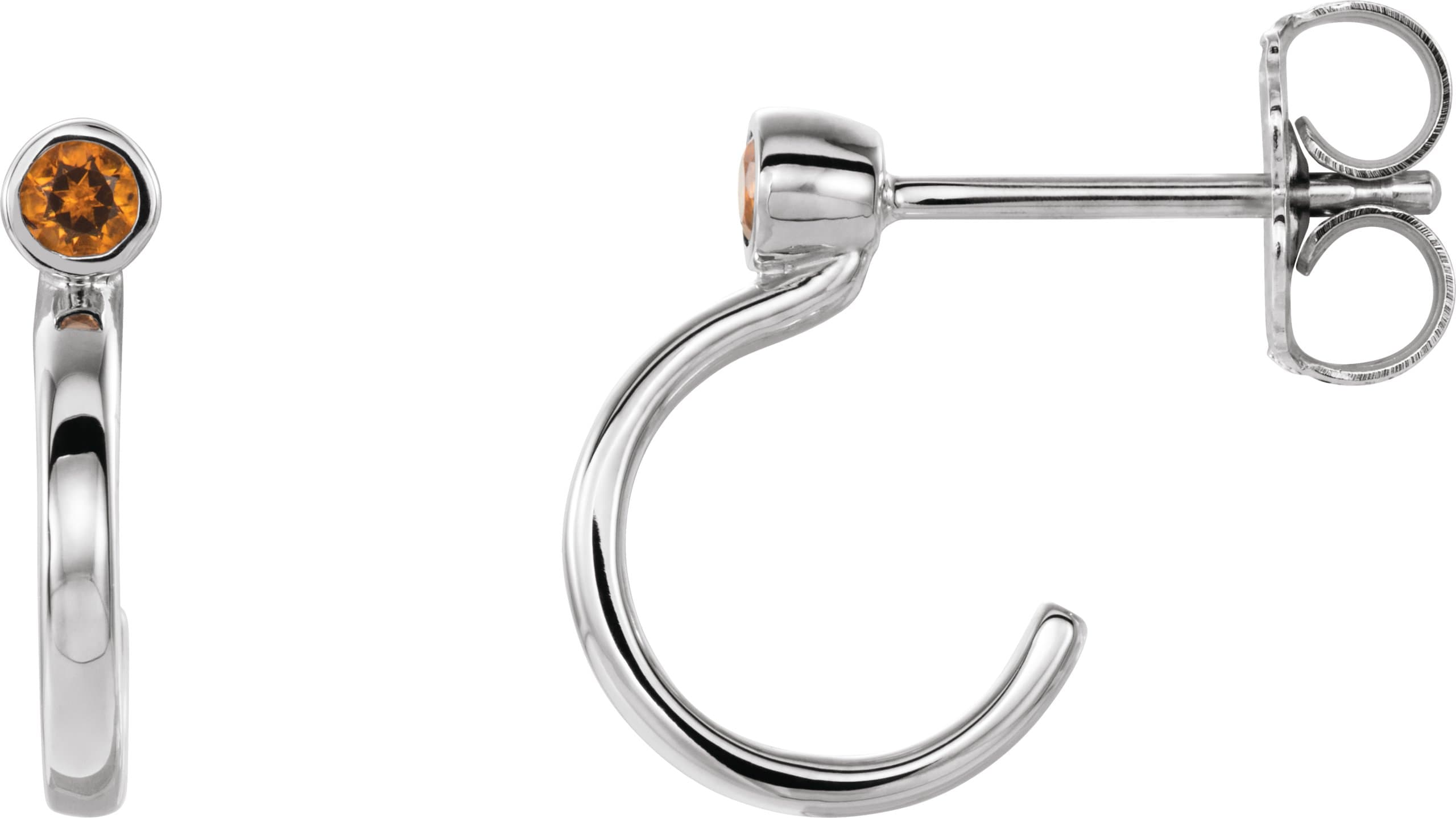14K Rose  0.06 CTW Natural Diamond Huggie J-Hoop Earring