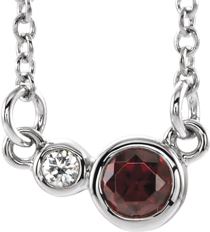 Accented Bezel-Set Necklace or Center view 1