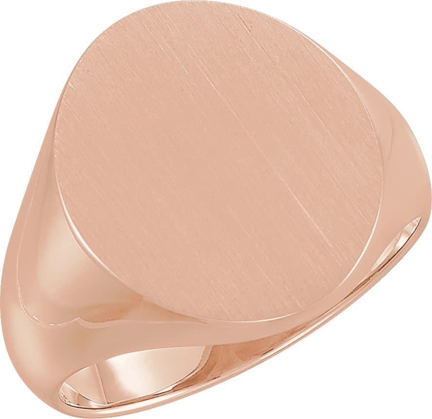10K White 16x14 mm Oval Signet Ring