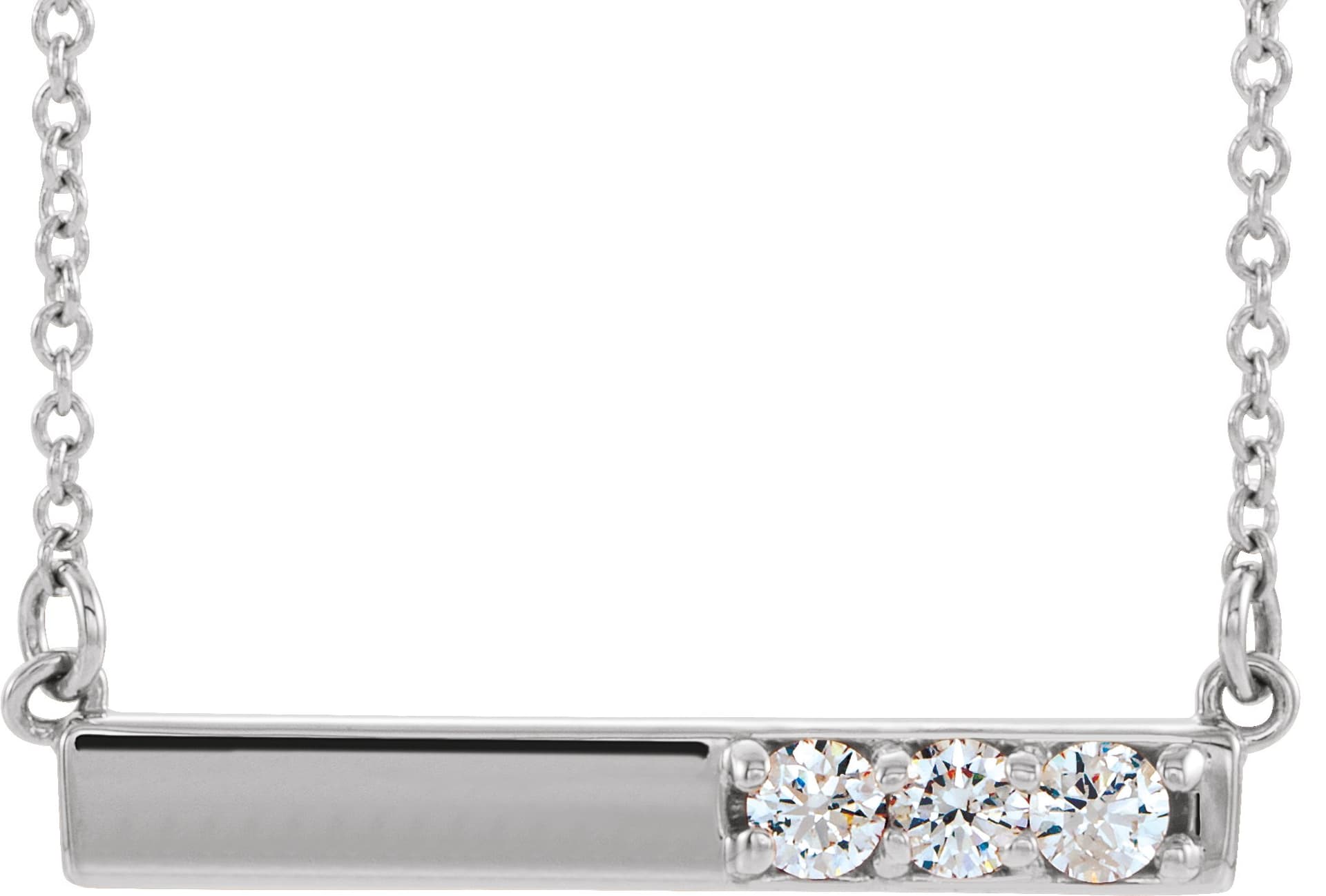 14K Rose 1/5 CTW Natural Diamond Bar 16-18 Necklace