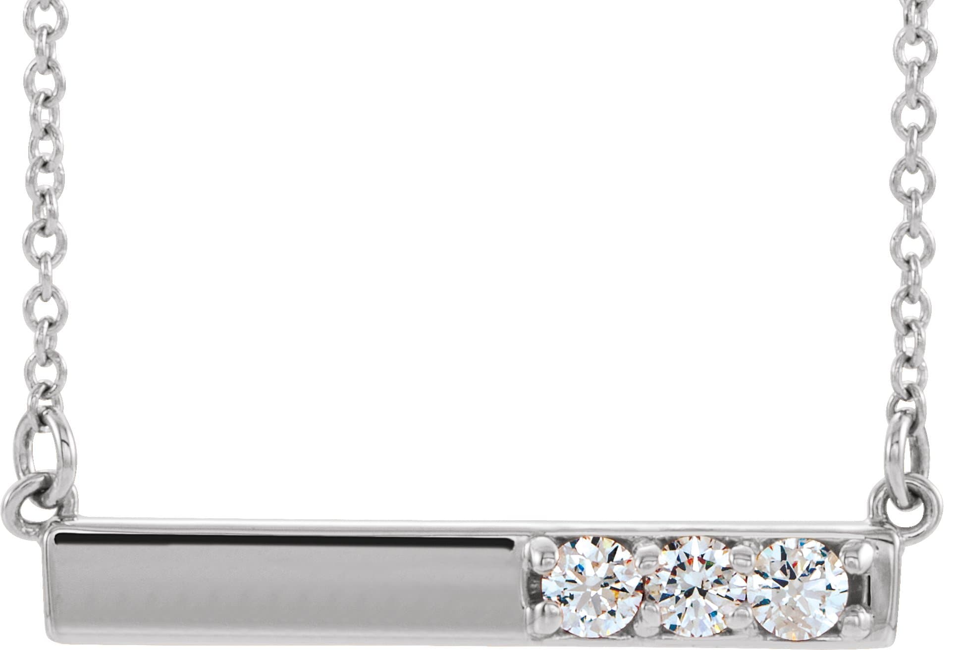 14K Rose 1/5 CTW Natural Diamond Bar 16-18 Necklace
