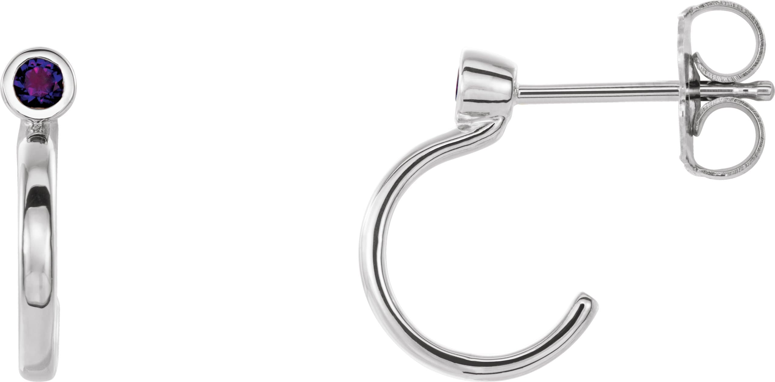 Bezel-Set Hoop Earrings view 1