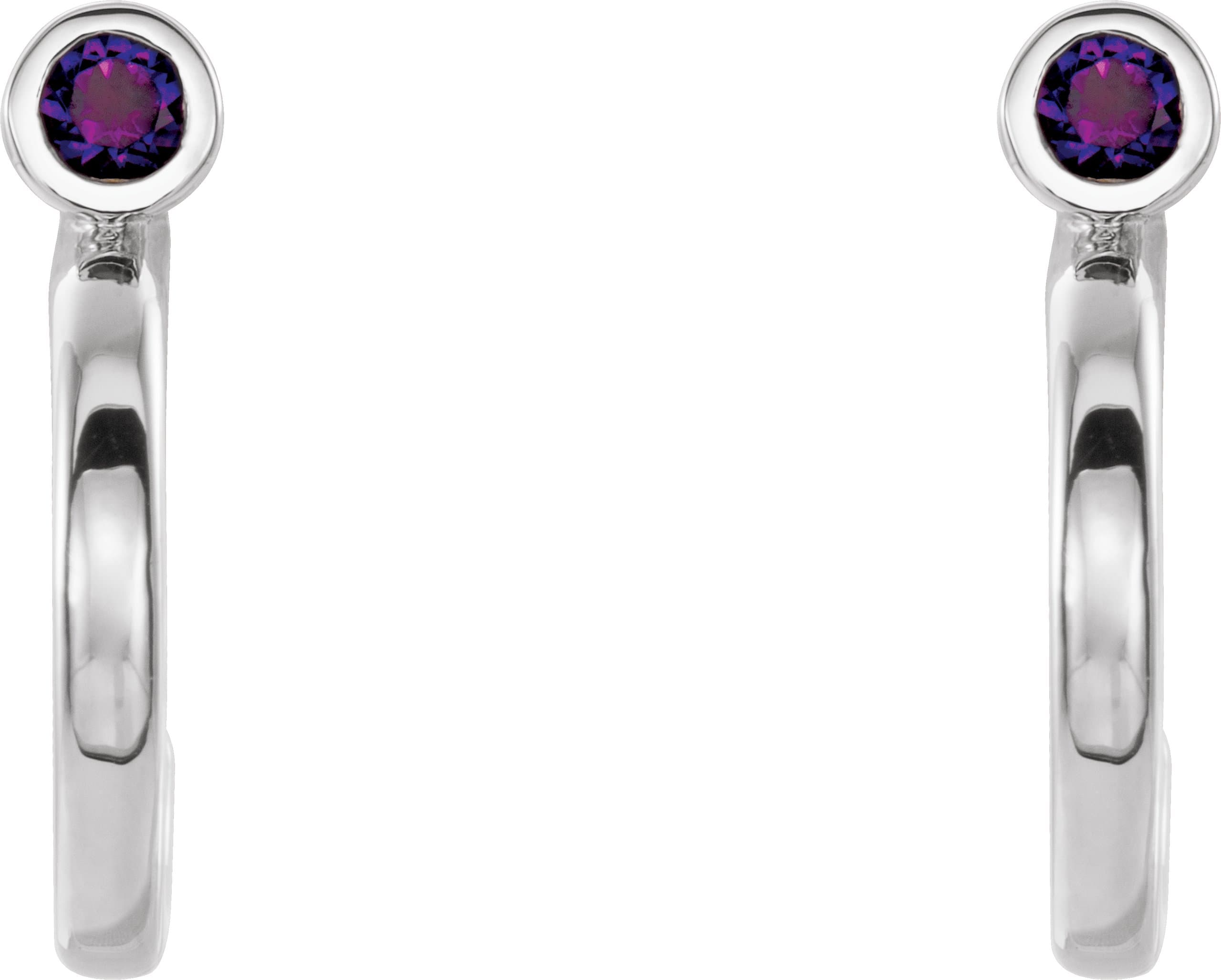 Bezel-Set Hoop Earrings view 2