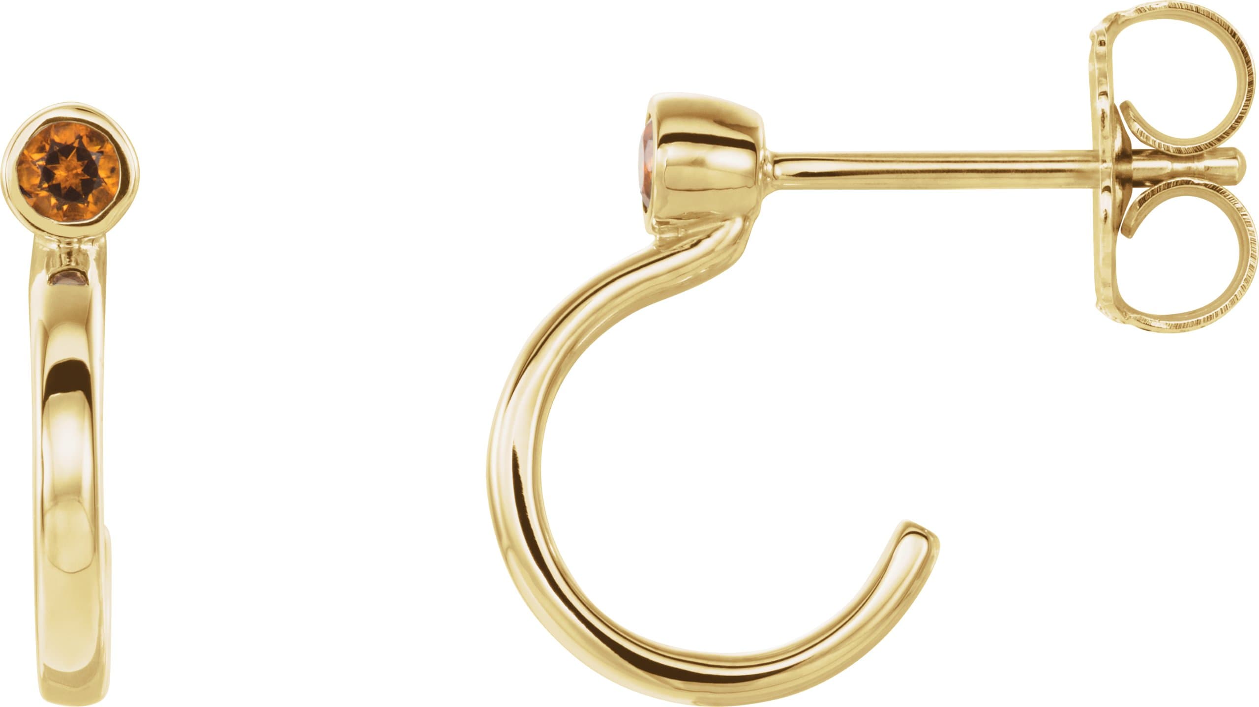 14K Rose  0.06 CTW Natural Diamond Huggie J-Hoop Earring