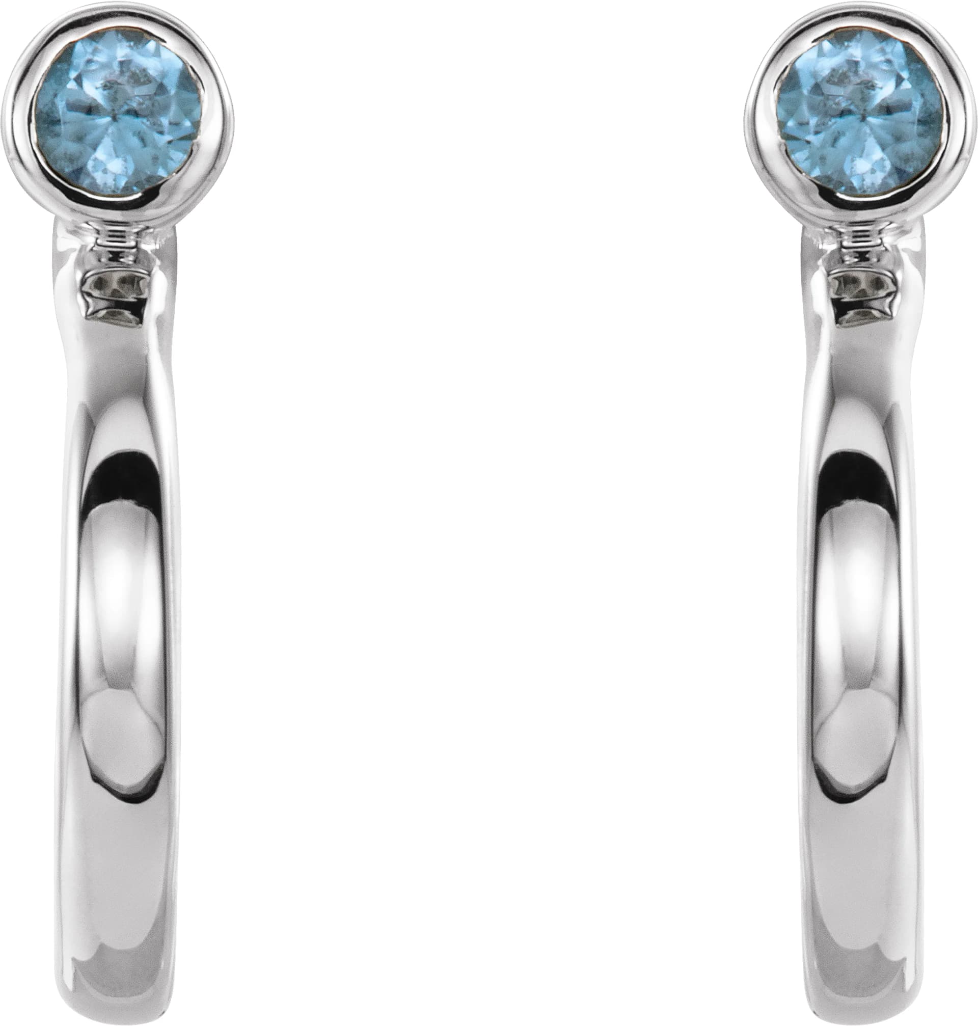 Bezel-Set Hoop Earrings, view 3