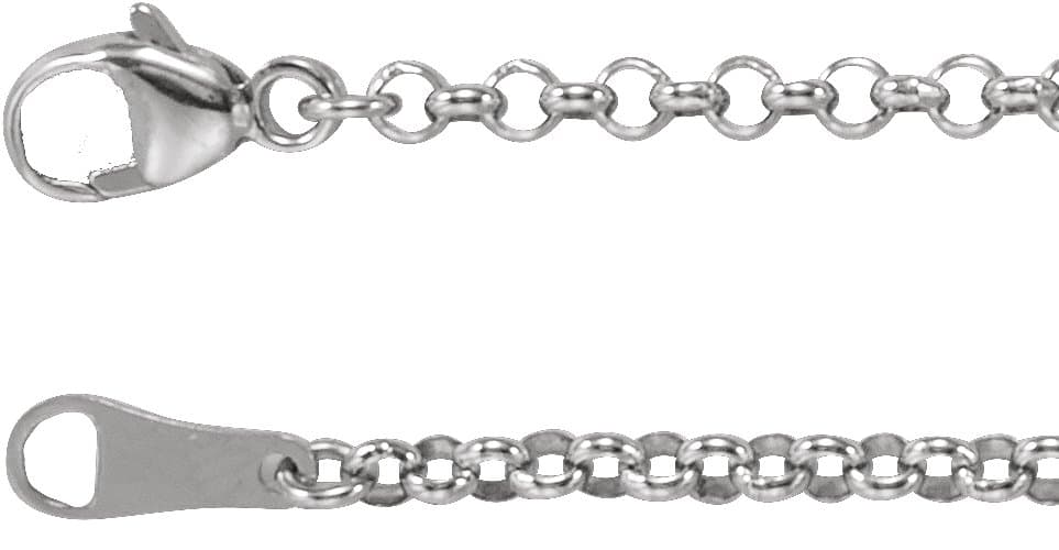 18K White 2.4 mm Rolo 16" Chain
