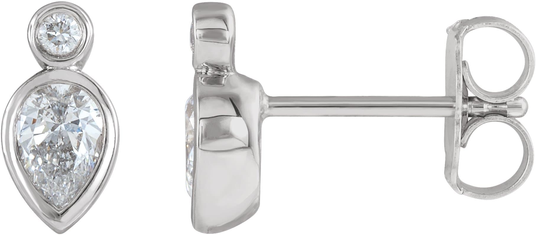 14K White 1/3 CTW Natural Diamond Bezel-Set Earrings