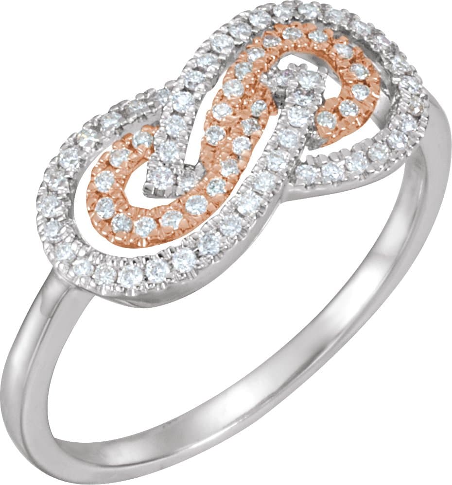 14K White/Rose 1/5 CTW Natural Diamond Infinity-Inspired Ring