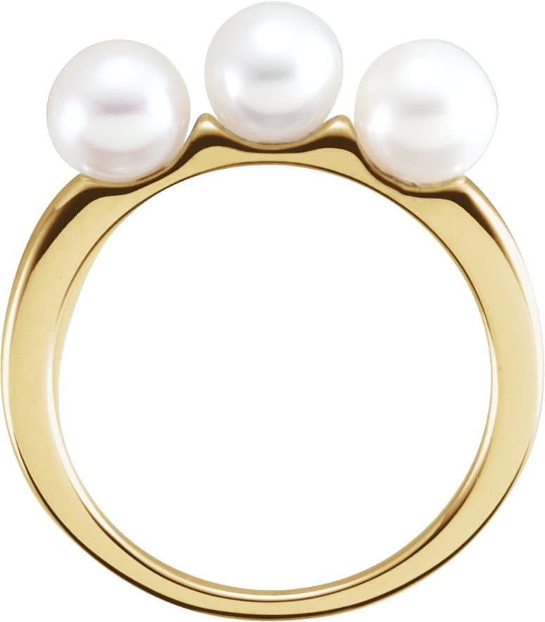 Three-Stone Pearl Ring view 2