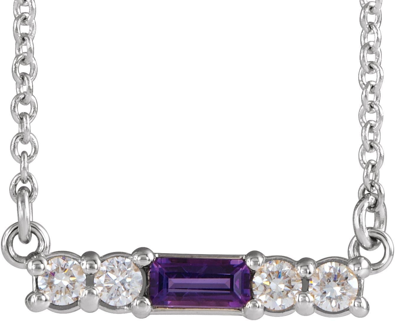 14K Rose Lab-Grown Alexandrite & 1/8 CTW Natural Diamond 16 Necklace
