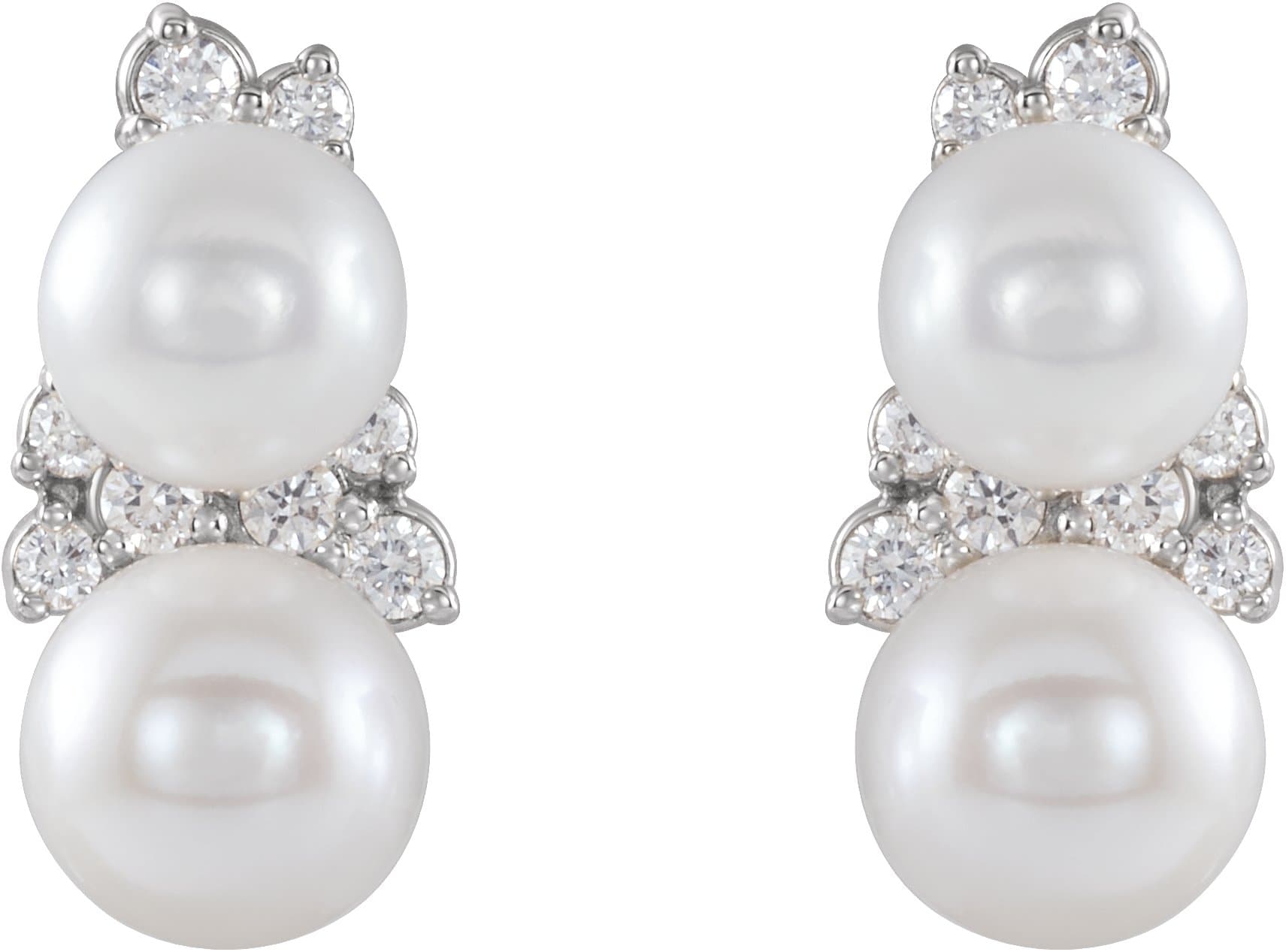 Accented Pearl Ear Climbers view 2