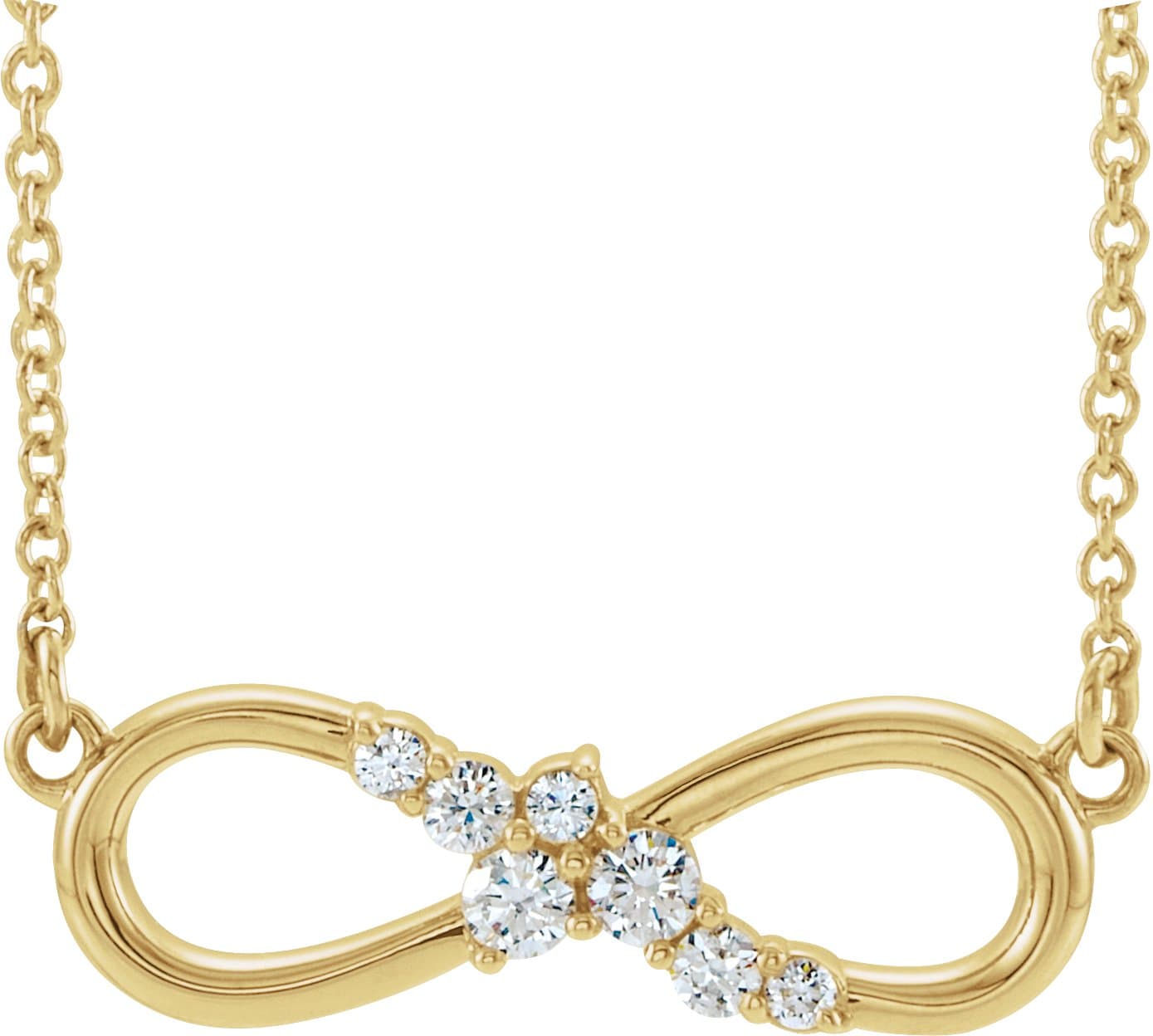 14K Rose 1/8 CTW Natural Diamond Infinity-Inspired Bar 16" Necklace