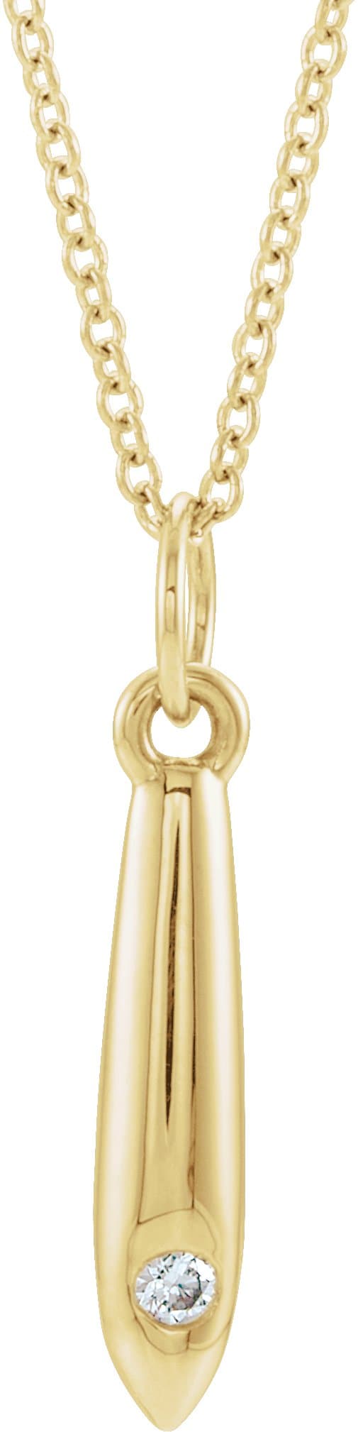 14K Yellow .03 CTW Natural Diamond Geometric 16-18 Necklace