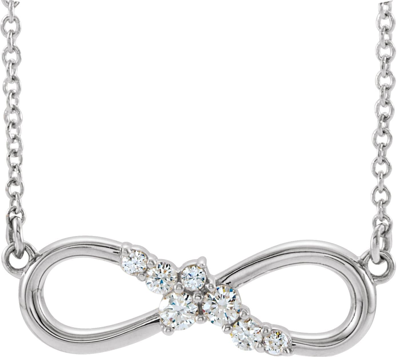 14K Rose 1/8 CTW Natural Diamond Infinity-Inspired Bar 18 Necklace