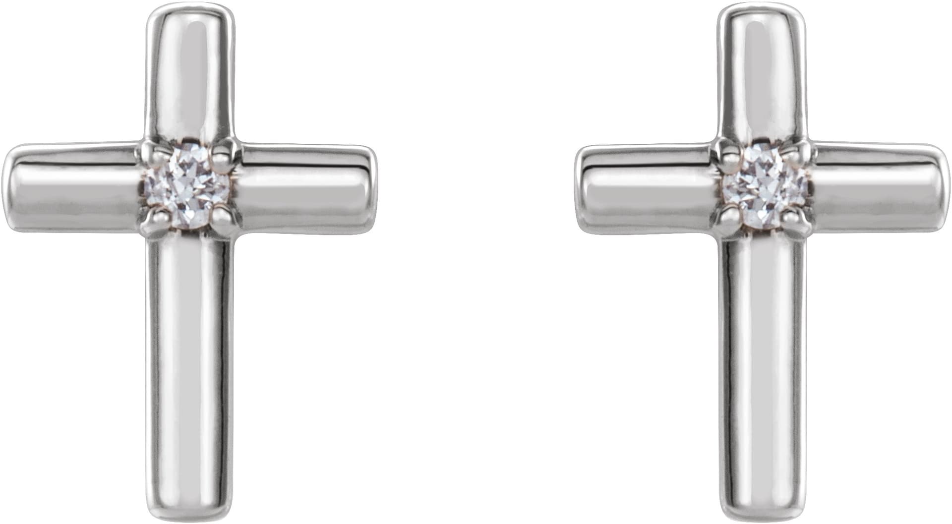 Solitaire Cross Earrings view 2