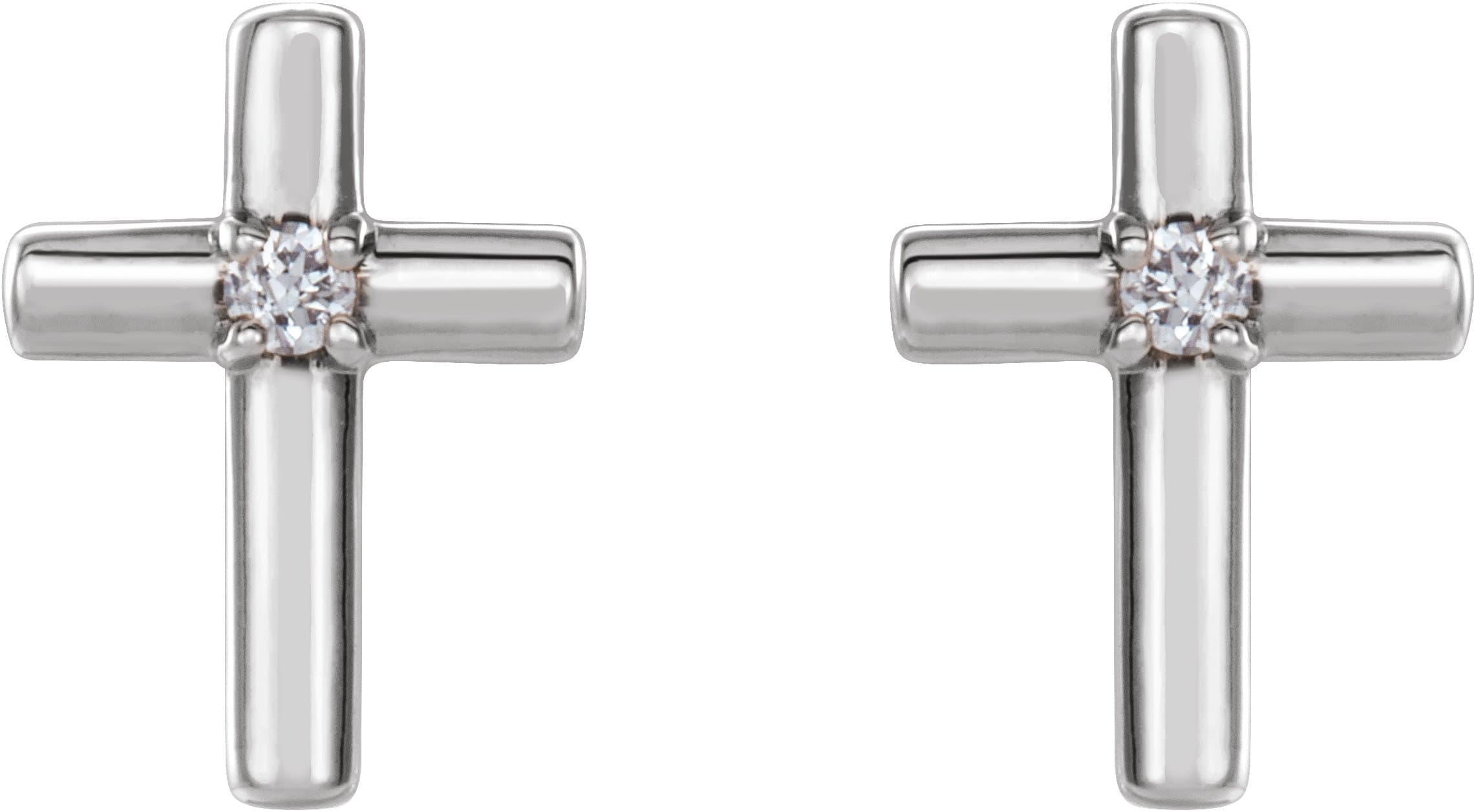 Solitaire Cross Earrings view 2