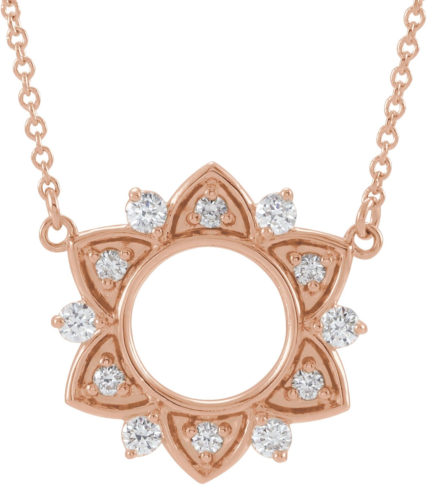 14K Rose 1/4 CTW Natural Diamond 16 Necklace