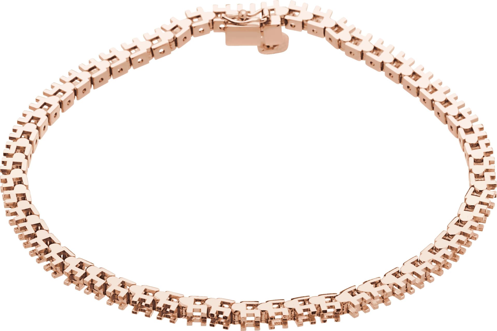 14K Rose Gold 2.2 mm Round Line 7 1/4" Bracelet Mounting