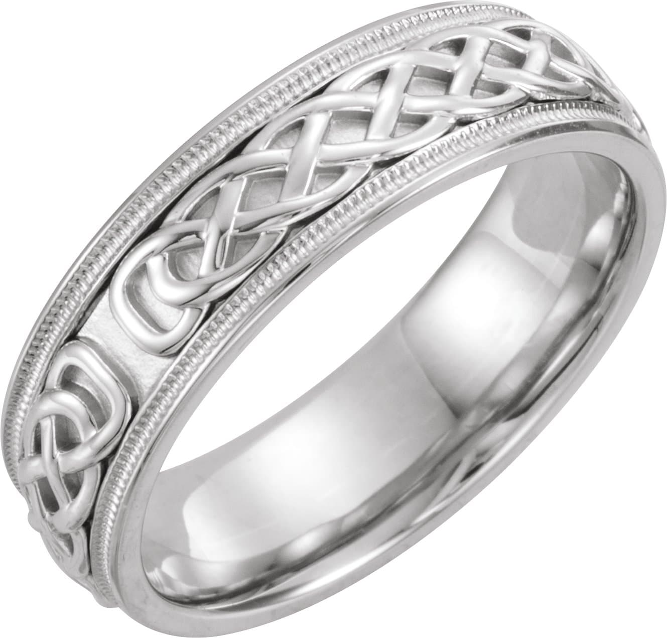 14K Rose 7 mm Milgrain Celtic-Inspired Band Size 10