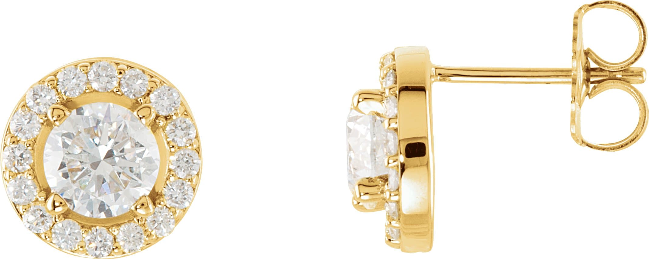 14K Rose 1 1/2 CTW Lab-Grown Diamond Halo-Style Earrings