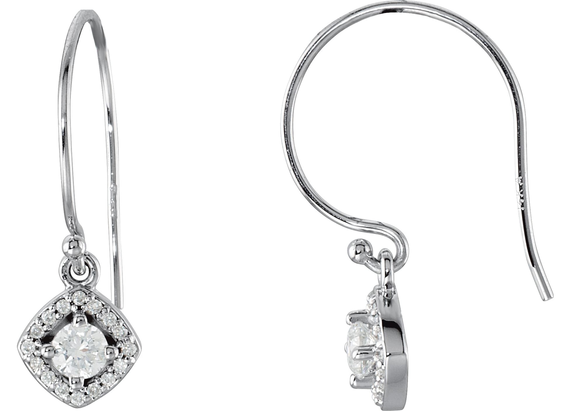 14K White 1 1/6 CTW Natural Diamond Earrings