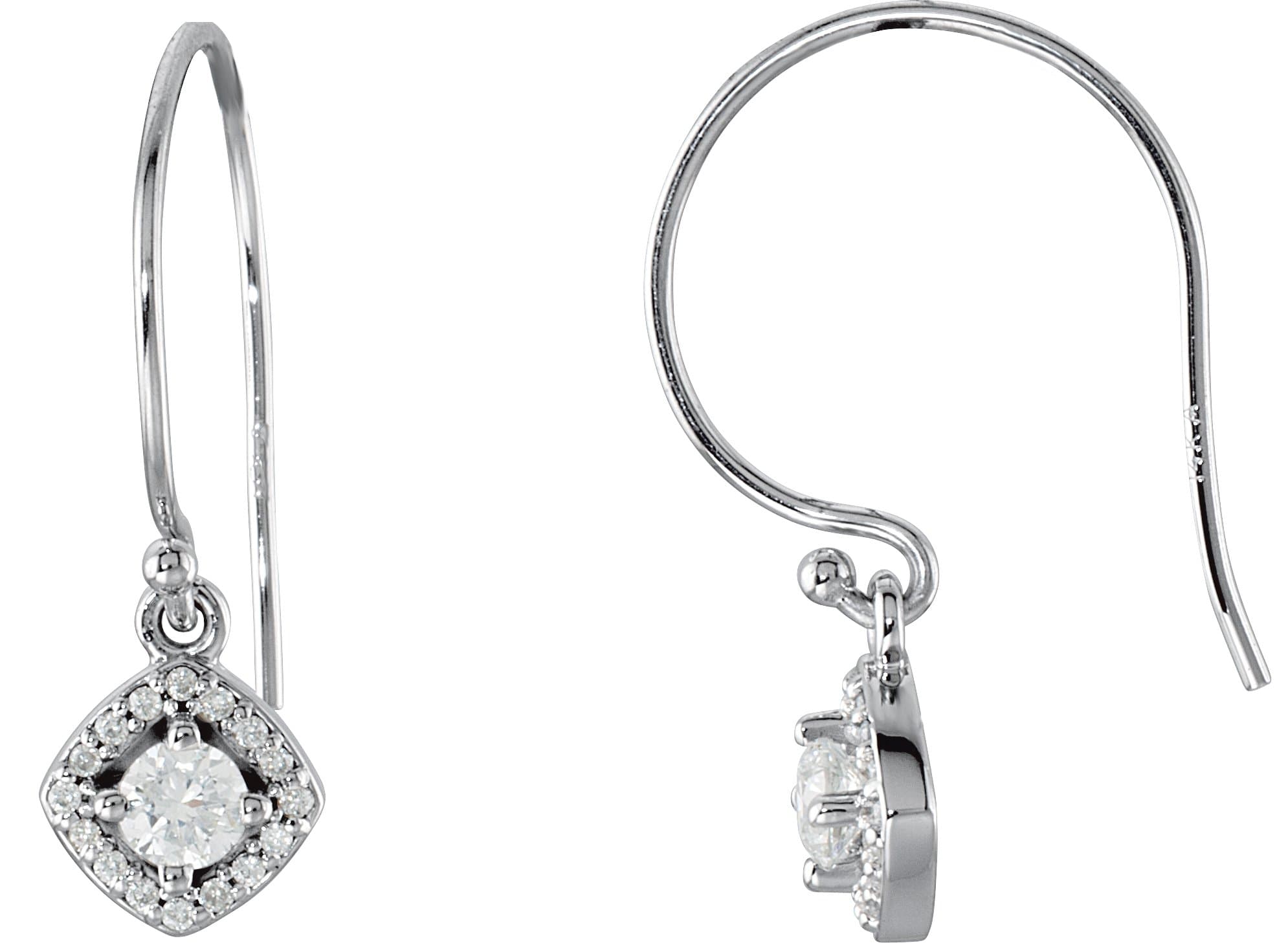 14K White 1 1/6 CTW Natural Diamond Earrings