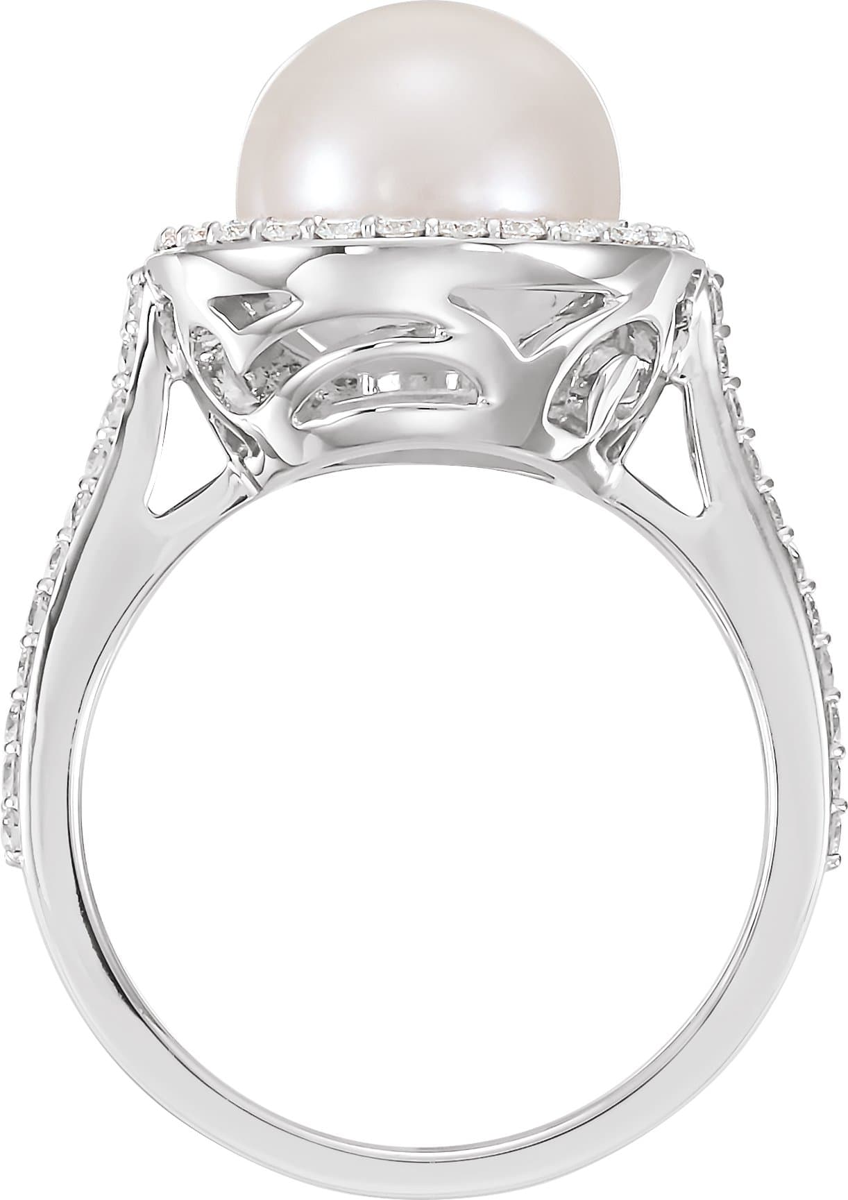 Halo-Style Pearl Ring view 2