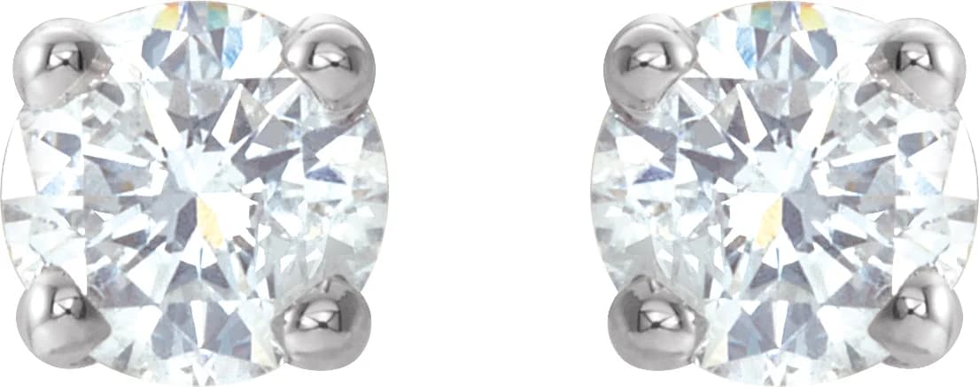Round 4-Prong Lightweight Stud Earrings, view 3