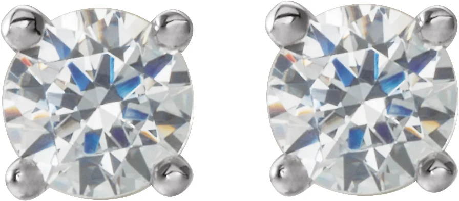Round 4-Prong Stud Earrings, view 3