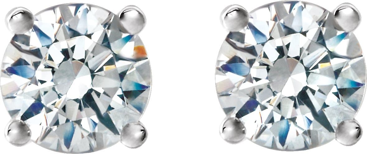 Round 4-Prong Stud Earrings view 2