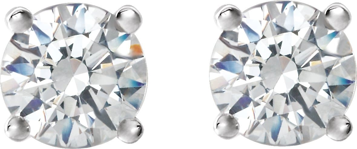 Round 4-Prong Stud Earrings view 2