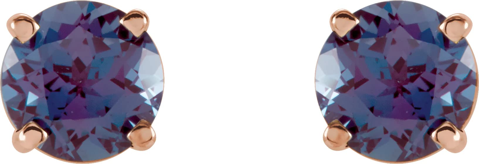 Round 4-Prong Lightweight Stud Earrings, view 3
